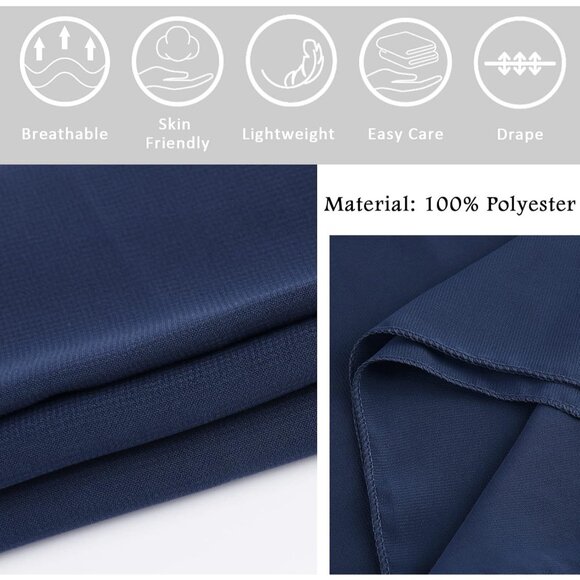 Women Navy Blue Elegant Soft Sheer Chiffon Stole Bride Wedding Shawls and Wraps - Picture 4 of 7